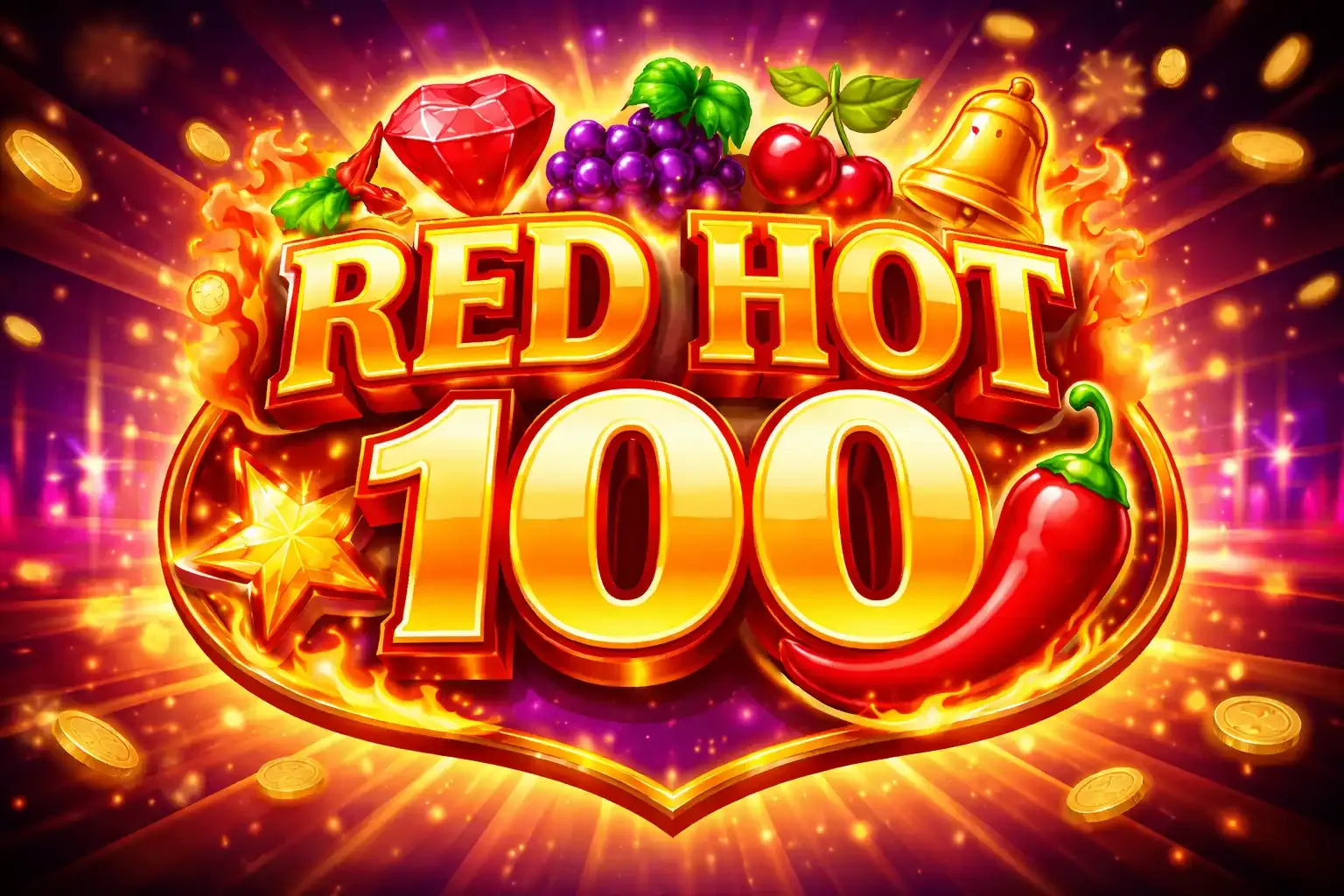 100% bonus + 100 Free Spins na Red Hot 100